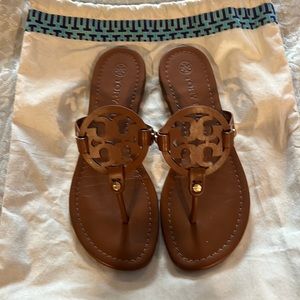 Tory Burch Miller Sandal - Size 7 Vintage Vachetta Leather - with dust bag